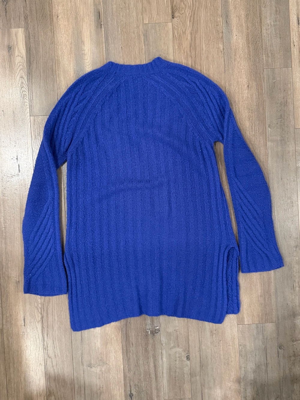 Moth Royal Blue Ribbed Long Button-Front Cardigan - Picture 2 of 5